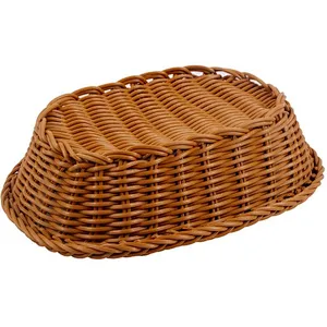 Wholesale eco-friendly PP  rattan material weaving storage basket round  for kitchen