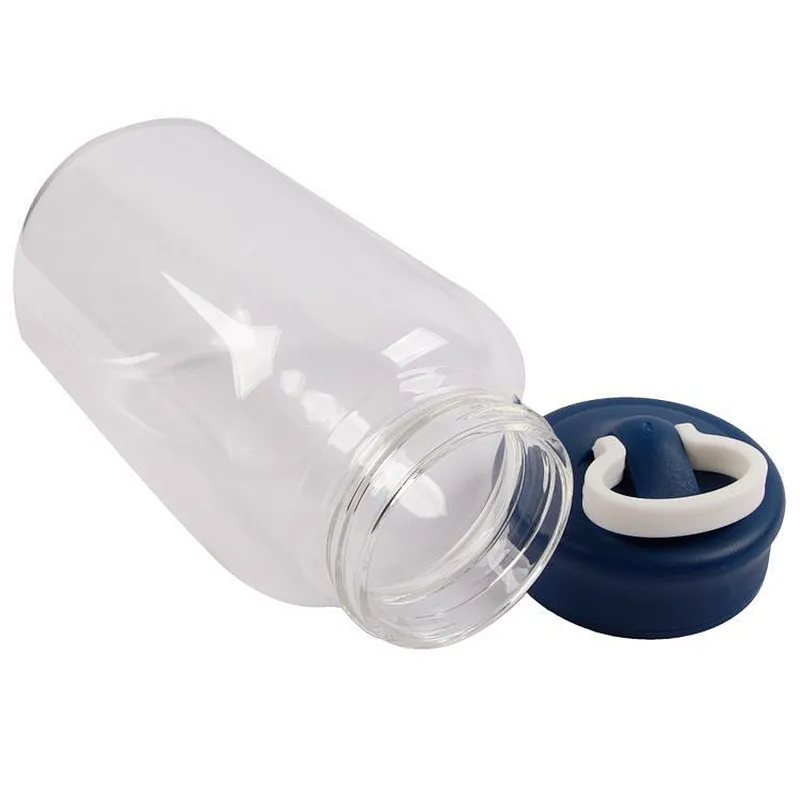 Eco friendly 600ml  large capacity  portable sport clear glass tea mug with the handle