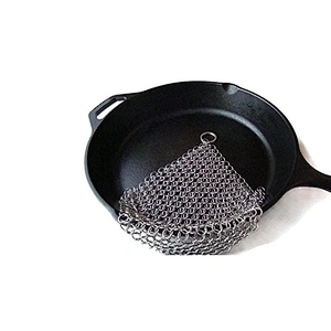 Union Source Good Quality Cast iron cleaner stainless steel chainmail scrubber