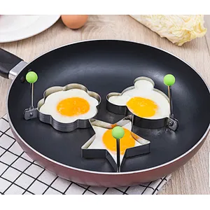 Union Source Eco-friendly Stainless Steel Kitchen Egg Frying Mold/Heart Star Flower Round Shaped Fried Egg Mold