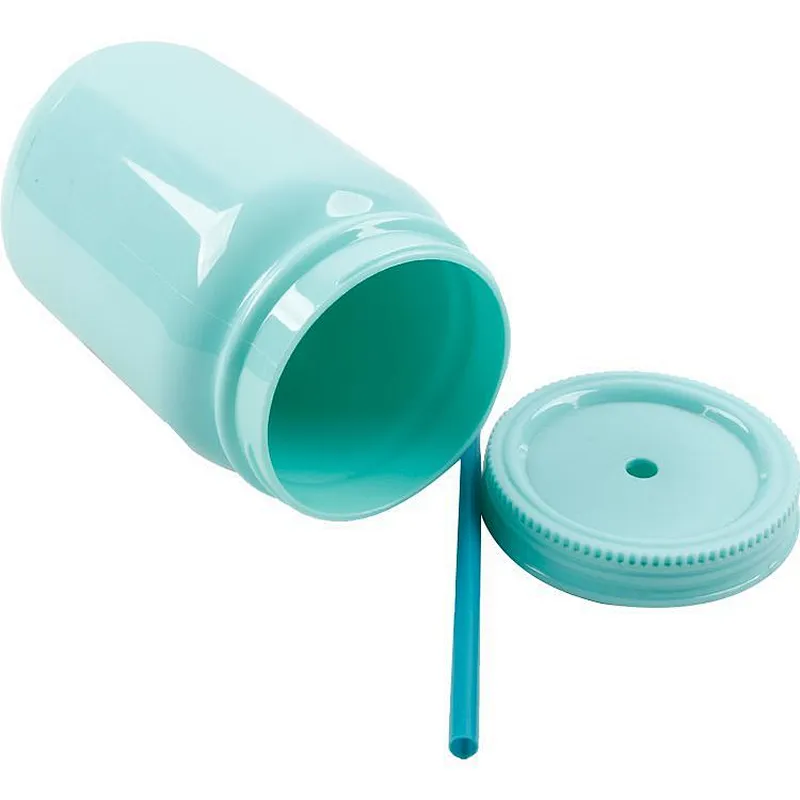 wholesale 500ml double wall   portable leak proof  plastic mason water bottle with handle