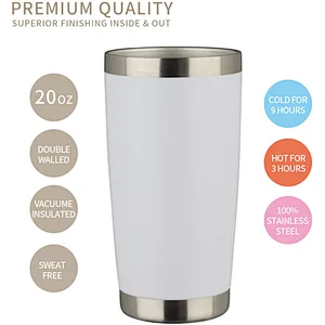 20oz Double Wall Stainless Steel Water Bottle Sublimation Tumbler Cups With Lid