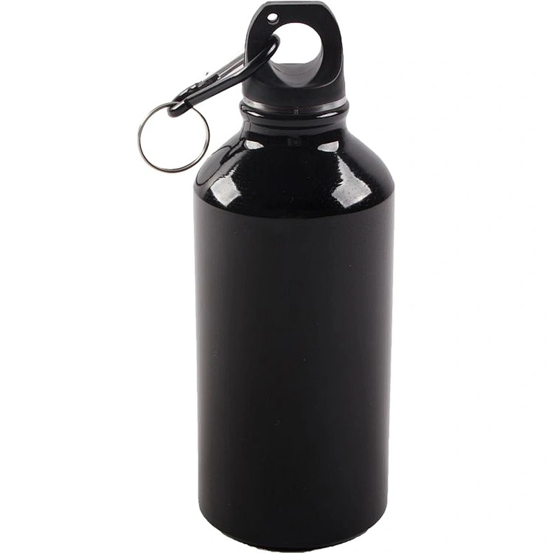 High Quality Wholesale 400ml Portable Aluminium Outdoor Carabiner Sports Water Bottle For Adults