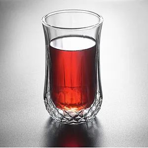 Union Source Bar Wine Drinking Double Walled Glass Cup Bulk/ Whiskey Glass Mug For Promotion