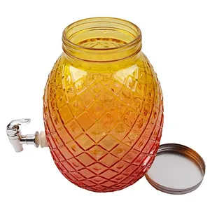 Big Summer Colorful Glass Beer Beverage Fruit Juice Dispensers/ bucket /jar with faucet