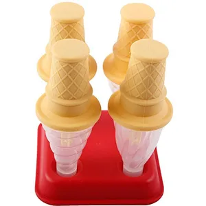 Assorted Colors Set of 4 Reusable Popsicle Molds Ice Pop Molds Maker