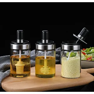 Union Source Kitchen Salt And Pepper Condiment Sets/Transparent Spice,Honey,Oil Bottle With Scoop