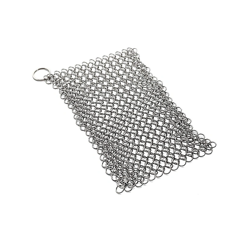 Union Source Good Quality Cast iron cleaner stainless steel chainmail scrubber