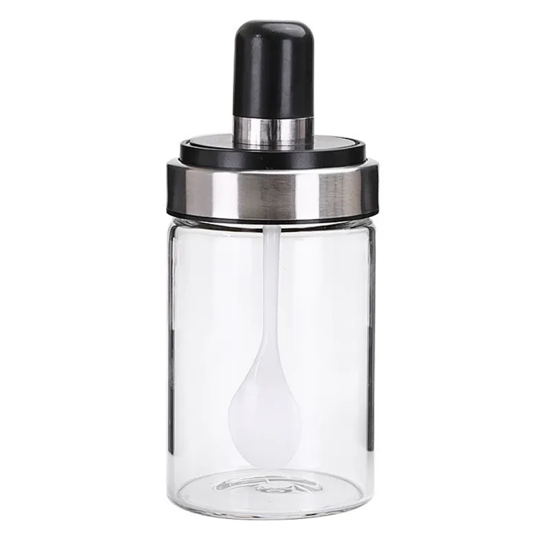 Union Source Kitchen Salt And Pepper Condiment Sets/Transparent Spice,Honey,Oil Bottle With Scoop
