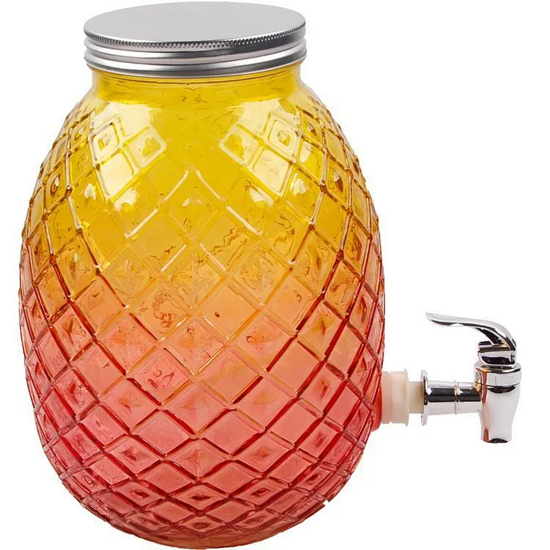 Big Summer Colorful Glass Beer Beverage Fruit Juice Dispensers/ bucket /jar with faucet