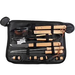 Union Source Hot Selling 10PCS Muti-funtional BBQ Grill Barbeque Set Tools With Oxford Bag