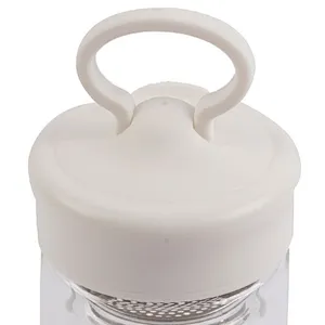 Household 300ml best selling portable clear glass tea mug with strainer