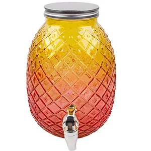 Big Summer Colorful Glass Beer Beverage Fruit Juice Dispensers/ bucket /jar with faucet