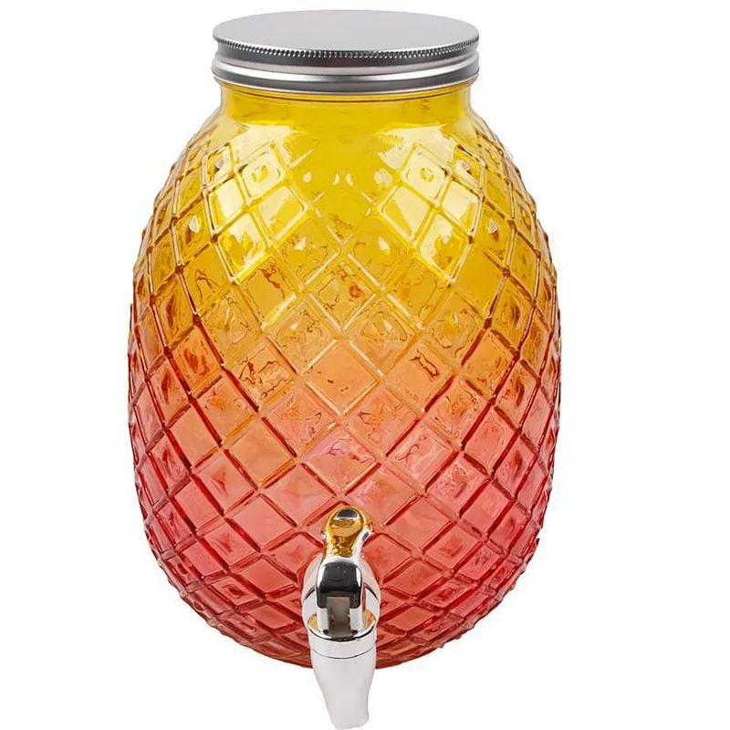 Big Summer Colorful Glass Beer Beverage Fruit Juice Dispensers/ bucket /jar with faucet