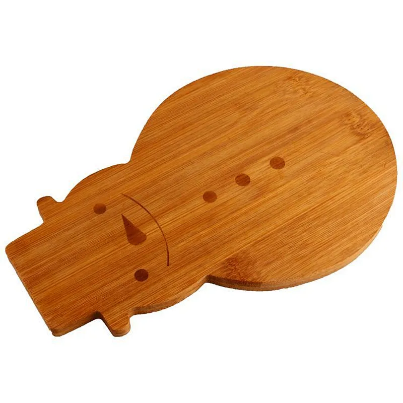 wholesale eco-friendly snowman shaped lovely christmas bamboo cutting chopping board for home use