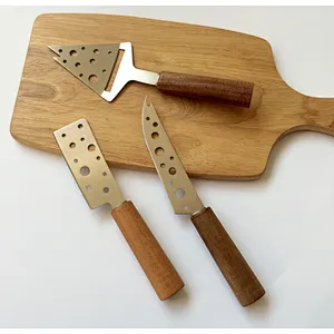 Custom multi functional kitchen walnut wood cheeze bread chopping serving cutting blocks board knife set