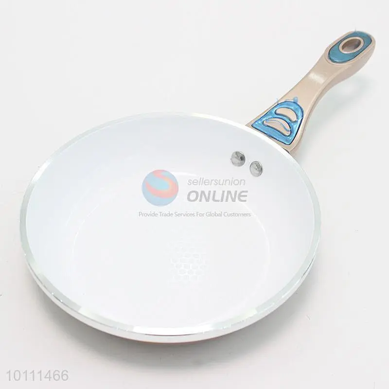 Good Quality 5 Sizes Ceramic Non-Stick Wok Burner Frying Pan With Long Rose Golden Handle