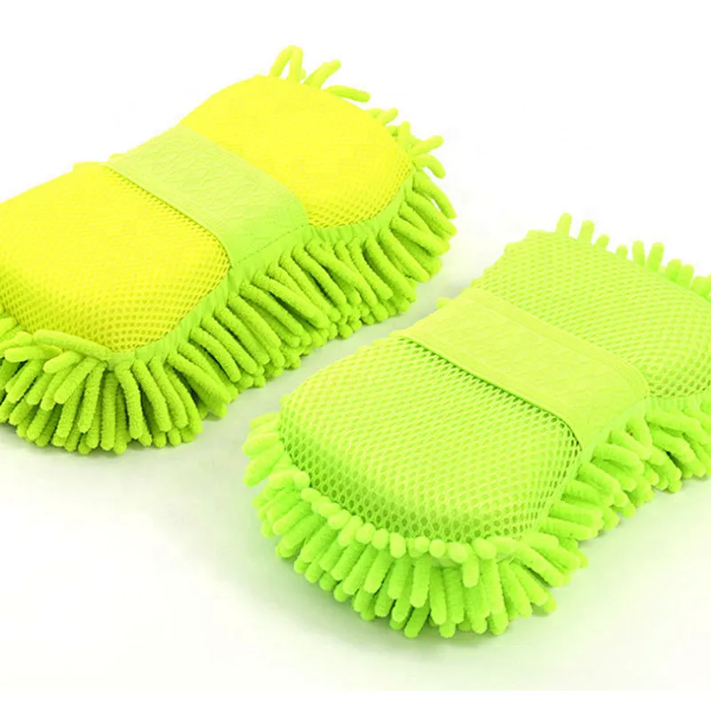 Yiwu Agent Mesh Fabric Chenille Microfiber Exrta Soft Car Washing Cleaning Sponge