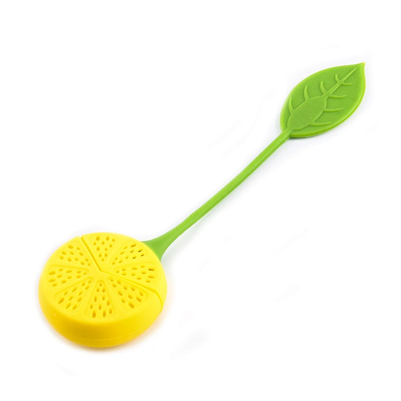 Unionsource Wholesale household strawberry shaped lovely silicone tea strainer with leaves the handle