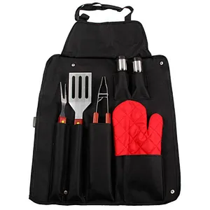 Union Source Outdoor 6 Pieces Stainless Steel BBQ Grill Set Accessories Tools With Package Bag