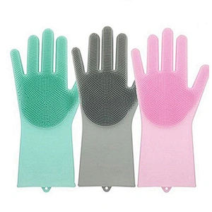 NEW design Reusable silicone cleaning brush scrubber gloves