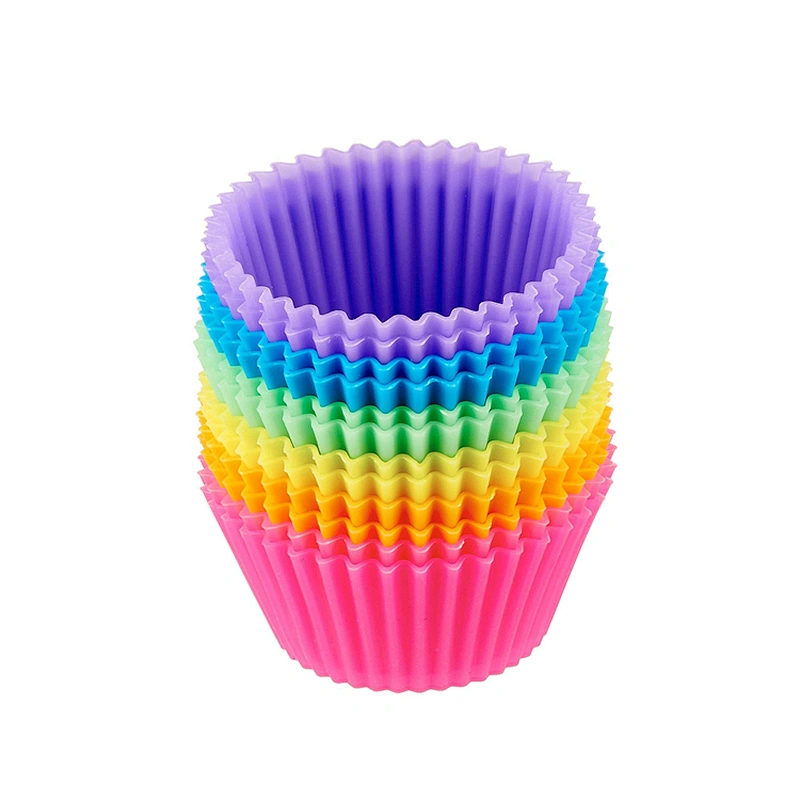 Union Source 12pcs Home made cup shape baking silicone cake mould