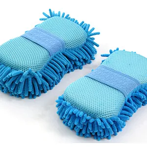 Union Source  Mesh Fabric Natural Multifunctional Chenille Microfiber Cleaning Cloth Car Washing Sponge
