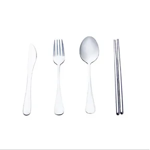 Union Source wholesale Silver Modern Elegant household  stainless steel fork knife spoon set for kitchen