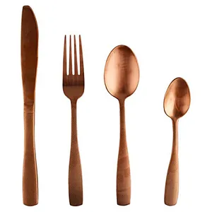 Wholesale Eco-friendly portable 24pcs stainless steel knife, fork and spoon set for home