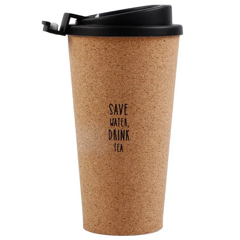 Union Source High quality environmentally friendly customized portable reusable cork coffee cup with lid
