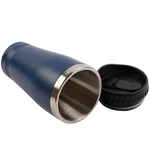 popular customized travel dark blue 450ml reusable Double Wall stainless steel water bottle