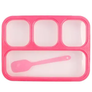 Union Source  Custom Printed Portable Eco Friendly 4 compartments leakproof bento lunch box for kids and adults