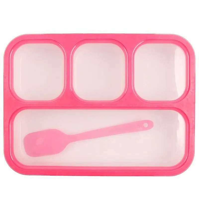 Union Source  Custom Printed Portable Eco Friendly 4 compartments leakproof bento lunch box for kids and adults