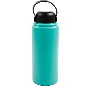Household 900ml big diameter portable Customizable pattern  stainless steel Vacuum water bottle for sports