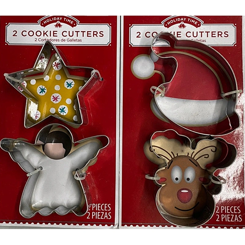 Russia Market High Quality Cute Food Grade Stainless Steel 4pcs Christmas Cookie Cutter Cake Mold Set For Kids