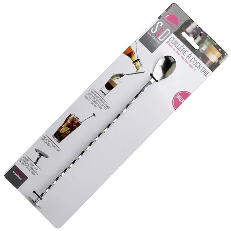 Pub Tool Metal Customize Bar Spoon Stir Long Handled Twist stirring Cocktail Spoon