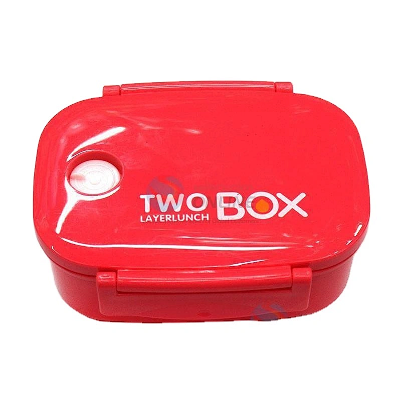 Chinese Manufacturers Fashion Design Red Pp Opp Plastic Food Containers Bento Lunch Box With Spoon