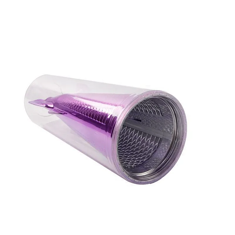 Chinese production BPA Free 16OZ cartoon Fish Tail Shape Double wall tumbler with metallic coating