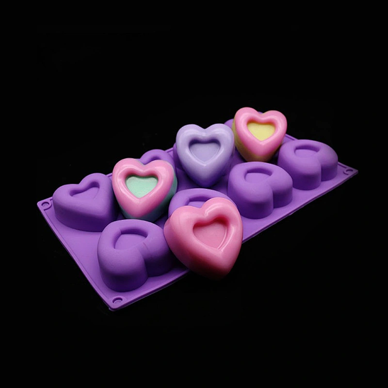 Eco-friendly heart shape silicone pc couple chocolate mould