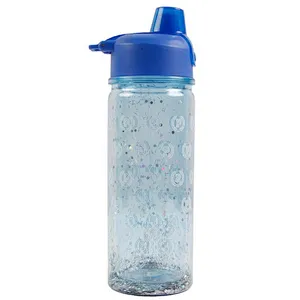 BPA FREE 650ml Double Wall Plastic Tritan Sports Drink Plastic Glitter Water Bottle For No Leak Gym Yoga
