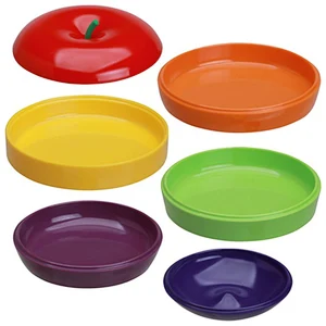 Colorful 5 layers apple Stackable Snack Plates/ bowls