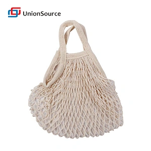 Custom washable reusable eco organic cotton string net mesh tote fruit grocery shopping bags