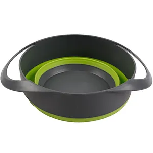 3 pcs  friendly food grade materials large Fruit vegetable drain basket colander space saving kitchen foldable silicone strainer