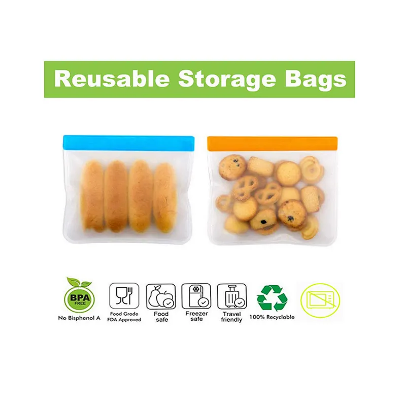 Unionsource Hot Selling Biodegradable PEVA Food Storage Bag Stand Up Reusable Food Bag