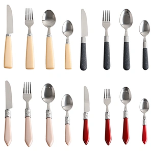 hot sale travel childrens camping kids knifes spoons and forks 4pcs stainless steel cutlery sets