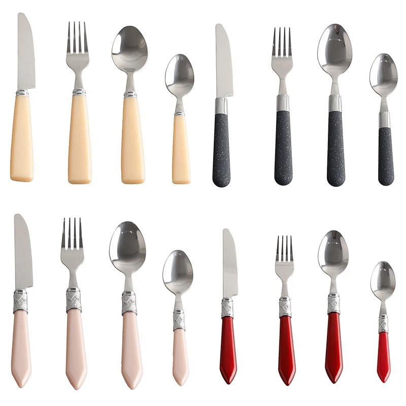 hot sale travel childrens camping kids knifes spoons and forks 4pcs stainless steel cutlery sets