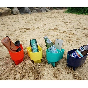Union Source Beach Buddy Beverage Sand Coaster plastic Drink Cup Holders