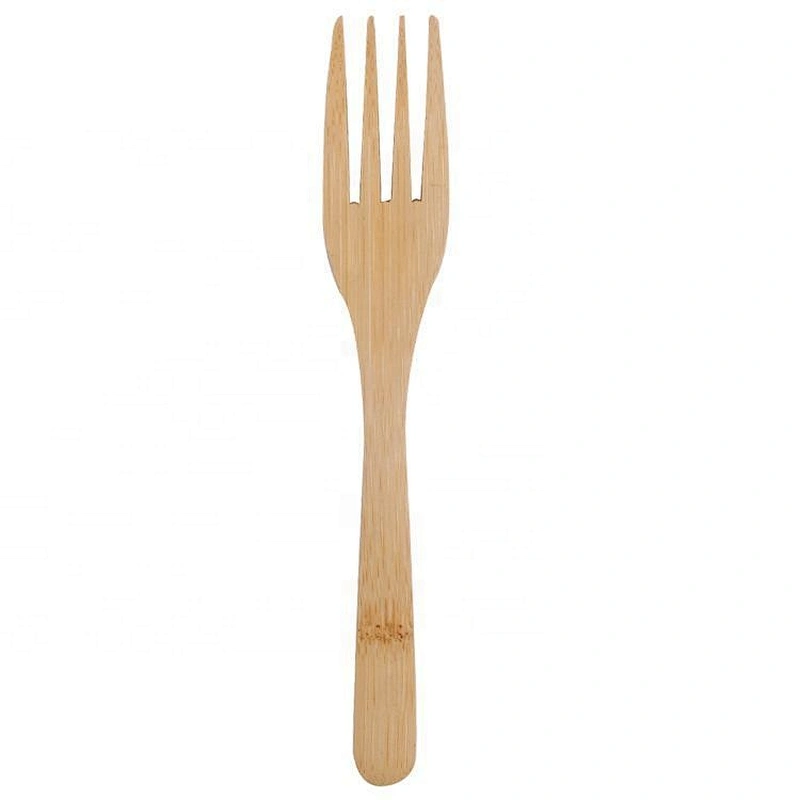 Union Source  natural eco friendly safety mini baby feeding 2 in 1 wooden bamboo fork with spoon