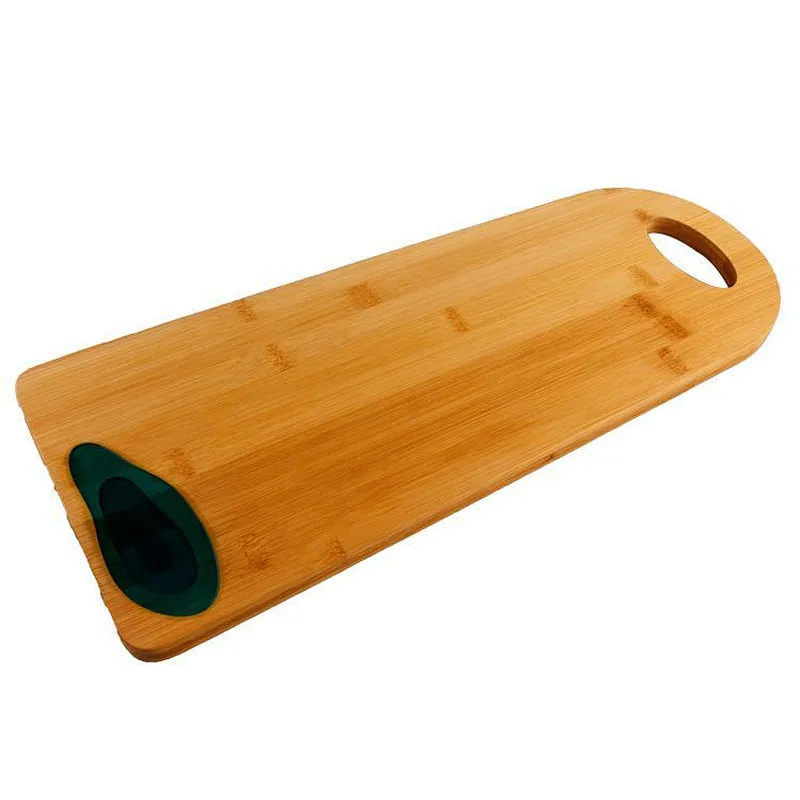 High quality new design custom kitchen use long lasting bamboo cutting board with handle