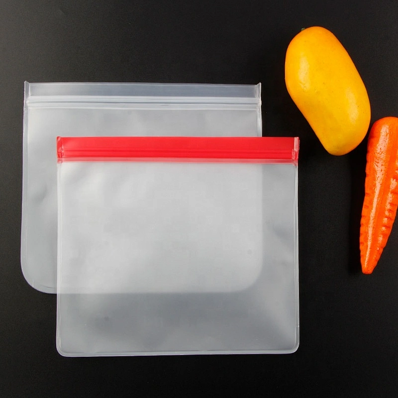 Square flat type PEVA leakproof reusable freezer compressed folding food storage bags for kitchen